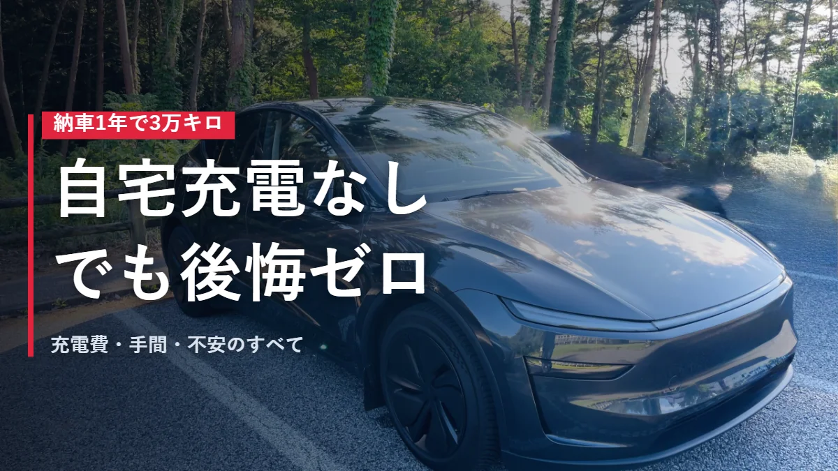 森の駐車場に停めたテスラModel Y 自宅充電なしで1年3万キロ走った実録